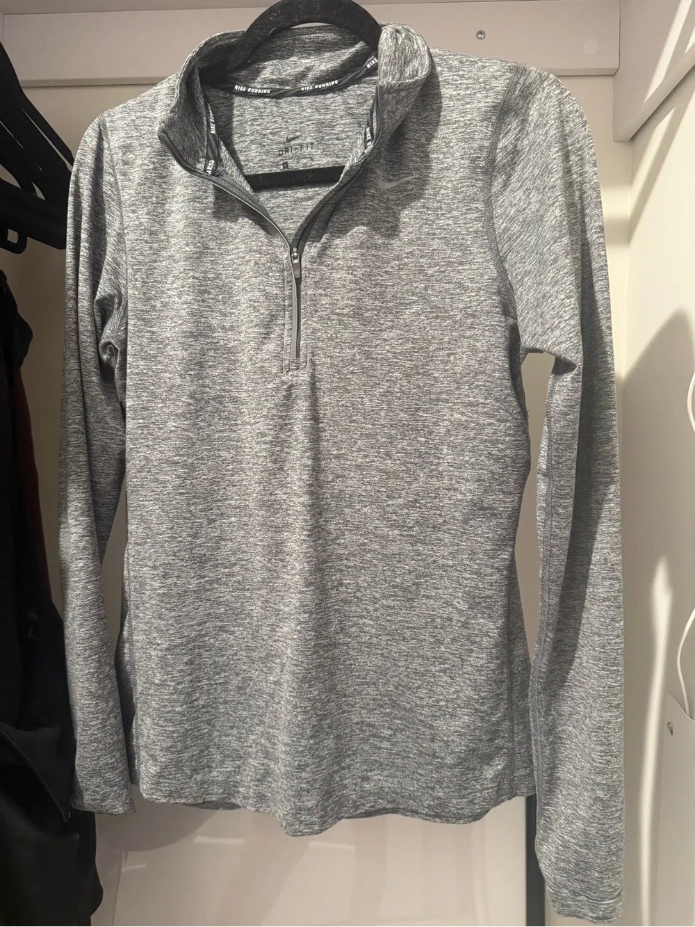 Nike Women's Heather Gray Quarter-Zip Pullover Sweater